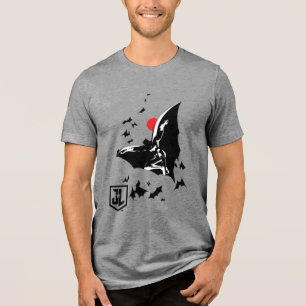 Justizielle Liga   Batman in der Cloud of Bats Pop Tri-Blend Shirt