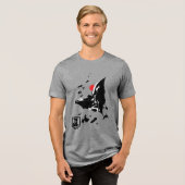 Justizielle Liga | Batman in der Cloud of Bats Pop Tri-Blend Shirt (Vorderseite voll)
