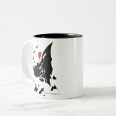 Justizielle Liga | Batman in der Cloud of Bats Pop Zweifarbige Tasse (Vorderseite Links)
