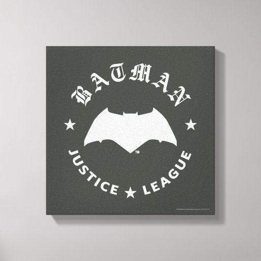 Justizielle Liga | Batman Retro Bat Emblem Leinwanddruck (Vorderseite)