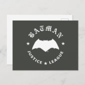 Justizielle Liga | Batman Retro Bat Emblem Postkarte (Vorne/Hinten)