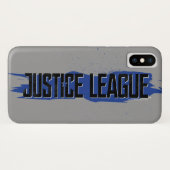 Justizielle Liga | Blue Stroke Justice League Logo Case-Mate iPhone Hülle (Rückseite (Horizontal))