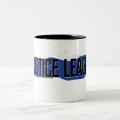 Justizielle Liga | Blue Stroke Justice League Logo Zweifarbige Tasse (Mittel)