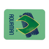 Justizielle Liga | Brush & Halftone Aquaman Symbol Magnet (Horizontal)