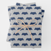 Justizielle Liga | Brush & Halftone Batman Symbol Geschenkpapier Set (Beispiel)
