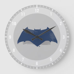 Justizielle Liga   Brush & Halftone Batman Symbol Große Wanduhr