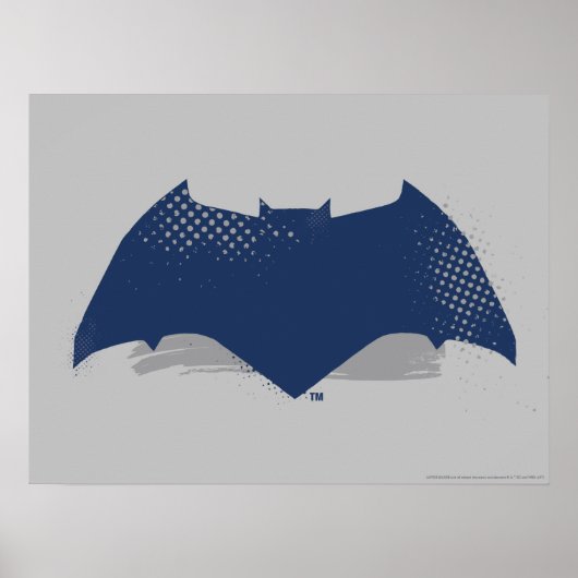 Justizielle Liga | Brush & Halftone Batman Symbol Poster (Vorne)