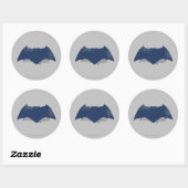 Justizielle Liga | Brush & Halftone Batman Symbol Runder Aufkleber (Blatt)