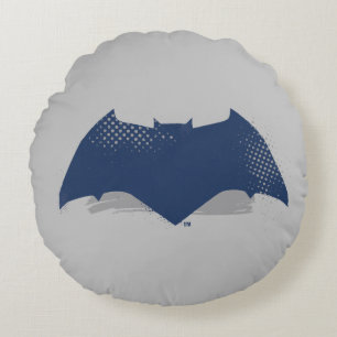 Justizielle Liga Brush & Halftone Batman Symbol Rundes Kissen