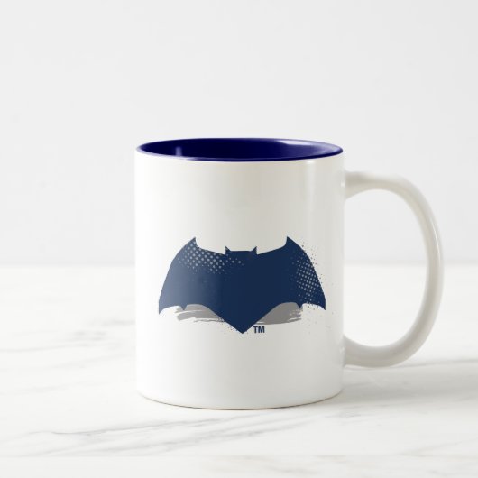 Justizielle Liga | Brush & Halftone Batman Symbol Zweifarbige Tasse (Rechts)