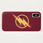 Justizielle Liga | Brush & Halftone Flash Symbol Case-Mate iPhone Hülle (Rückseite (Horizontal))