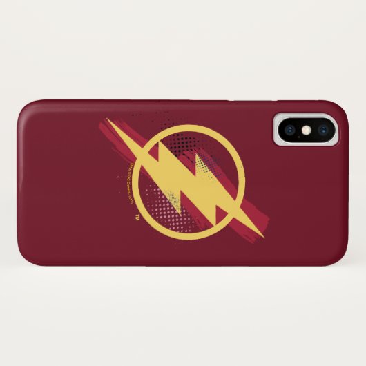 Justizielle Liga | Brush & Halftone Flash Symbol Case-Mate iPhone Hülle (Rückseite (Horizontal))