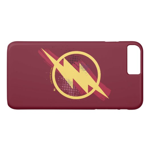 Justizielle Liga | Brush & Halftone Flash Symbol Case-Mate iPhone Hülle (Rückseite (Horizontal))