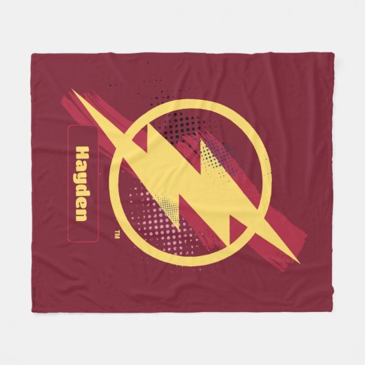 Justizielle Liga | Brush & Halftone Flash Symbol Fleecedecke (Vorderseite (Horizontal))