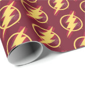 Justizielle Liga | Brush & Halftone Flash Symbol Geschenkpapier (Rolleneckpunkt)