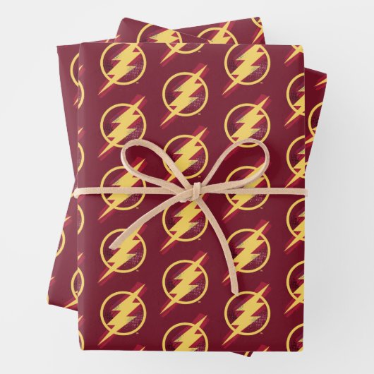 Justizielle Liga | Brush & Halftone Flash Symbol Geschenkpapier Set (Beispiel)