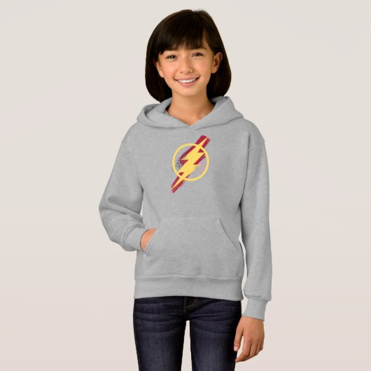 Justizielle Liga | Brush & Halftone Flash Symbol Hoodie (Vorne ganz)