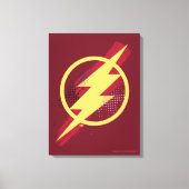 Justizielle Liga | Brush & Halftone Flash Symbol Leinwanddruck (Vorderseite)