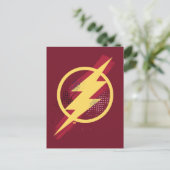 Justizielle Liga | Brush & Halftone Flash Symbol Postkarte (Stehend Vorderseite)