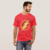 Justizielle Liga | Brush & Halftone Flash Symbol T-Shirt (Vorne ganz)
