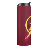 Justizielle Liga | Brush & Halftone Flash Symbol Thermosbecher (Nach links gedreht)