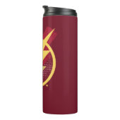 Justizielle Liga | Brush & Halftone Flash Symbol Thermosbecher (Nach rechts gedreht)