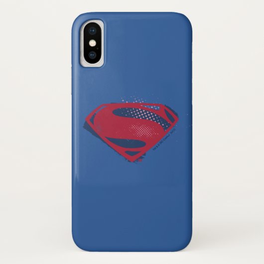 Justizielle Liga | Brush & Halftone Superman Symbo Case-Mate iPhone Hülle (Rückseite)