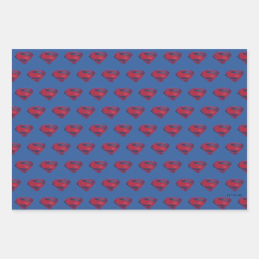 Justizielle Liga | Brush & Halftone Superman Symbo Geschenkpapier Set (Vorderseite 3)
