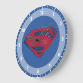 Justizielle Liga | Brush & Halftone Superman Symbo Große Wanduhr (Winkel)