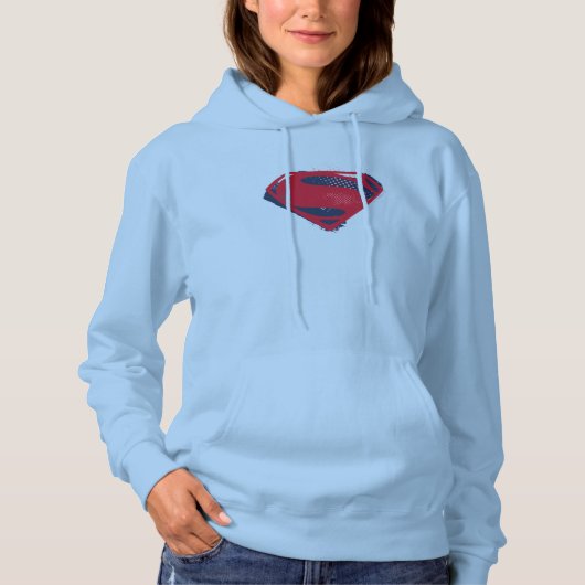 Justizielle Liga | Brush & Halftone Superman Symbo Hoodie (Vorderseite)