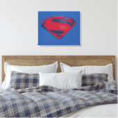 Justizielle Liga | Brush & Halftone Superman Symbo Leinwanddruck (Insitu (Schlafzimmer))
