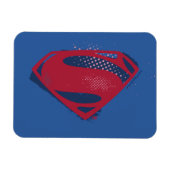 Justizielle Liga | Brush & Halftone Superman Symbo Magnet (Horizontal)