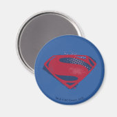 Justizielle Liga | Brush & Halftone Superman Symbo Magnet (Vorderseite/Rückseite)