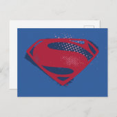Justizielle Liga | Brush & Halftone Superman Symbo Postkarte (Vorne/Hinten)