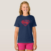 Justizielle Liga | Brush & Halftone Superman Symbo T-Shirt (Vorne ganz)