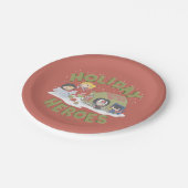 Justizielle Liga Chibi stellt Präsenz zur Verfügun Pappteller (Schrägansicht)