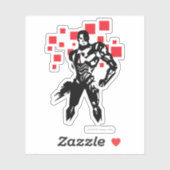 Justizielle Liga | Cyborg Digital Noir Pop Art Aufkleber (Blatt)