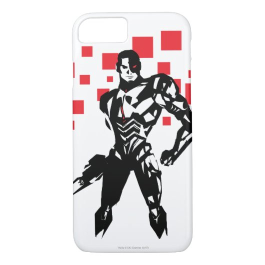 Justizielle Liga | Cyborg Digital Noir Pop Art Case-Mate iPhone Hülle (Rückseite)
