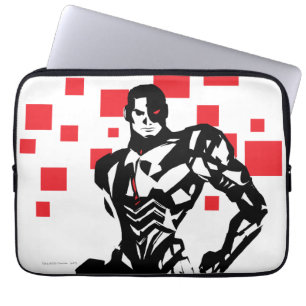 Justizielle Liga   Cyborg Digital Noir Pop Art Laptopschutzhülle