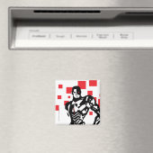 Justizielle Liga | Cyborg Digital Noir Pop Art Magnet (In Situ (Geschirrspüler))