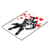 Justizielle Liga | Cyborg Digital Noir Pop Art Notizblock (Linke Seite)