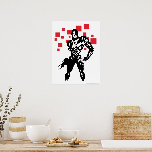 Justizielle Liga | Cyborg Digital Noir Pop Art Poster (Küche)