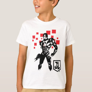 Justizielle Liga Cyborg Digital Noir Pop Art T-Shirt