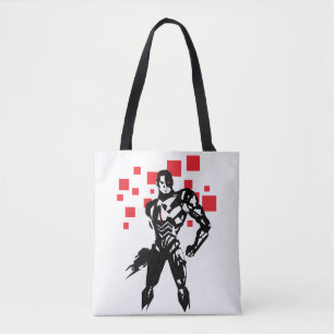 Justizielle Liga Cyborg Digital Noir Pop Art Tasche