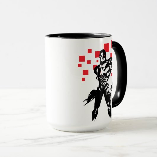 Justizielle Liga | Cyborg Digital Noir Pop Art Tasse (VorderseiteRechts)