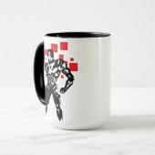 Justizielle Liga | Cyborg Digital Noir Pop Art Tasse (Vorderseite Links)