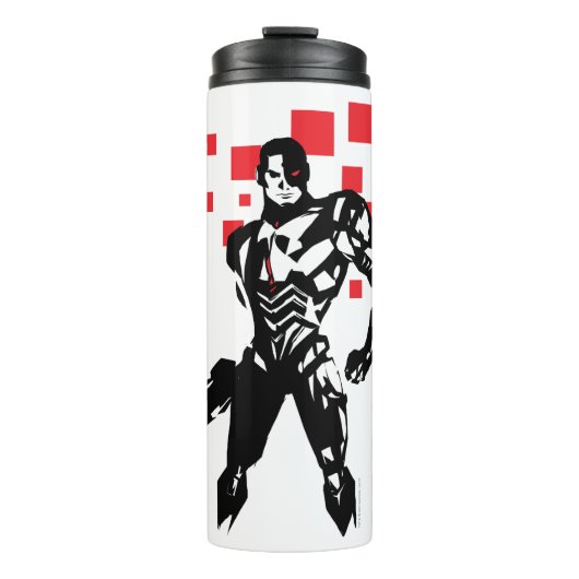 Justizielle Liga | Cyborg Digital Noir Pop Art Thermosbecher (Vorderseite)