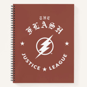 Justizielle Liga   Das Flash Retro-Blitzemblem Notizbuch