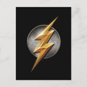 Justizielle Liga Das Symbol für den metallischen Postkarte