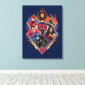 Justizielle Liga | Diamond Hatch Group Abzeichen Leinwanddruck (Insitu (Holzboden))